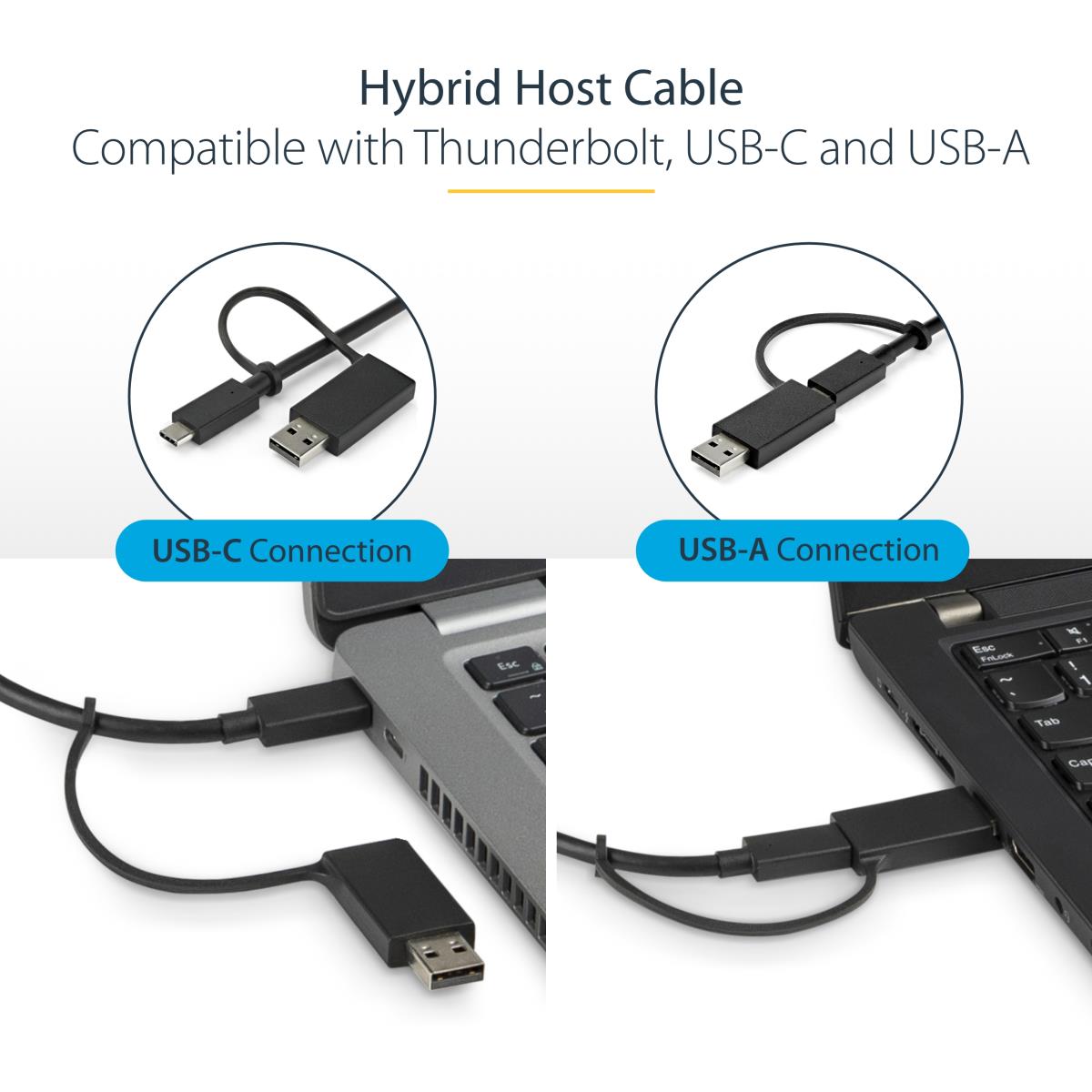 USB-C & USB-A Dock, Hybrid Universal Laptop Docking Station with 100W Power Delivery, Dual Monitor 4K 60Hz HDMI & DisplayPort, 4x USB 3.1 Gen 1 Hub, Gigabit Ethernet (GbE) - Hybrid USB Type-C Dock (DK30C2DPEPUE) - Docking station - USB-C - 2 x HDMI, 2 x D thumbnail