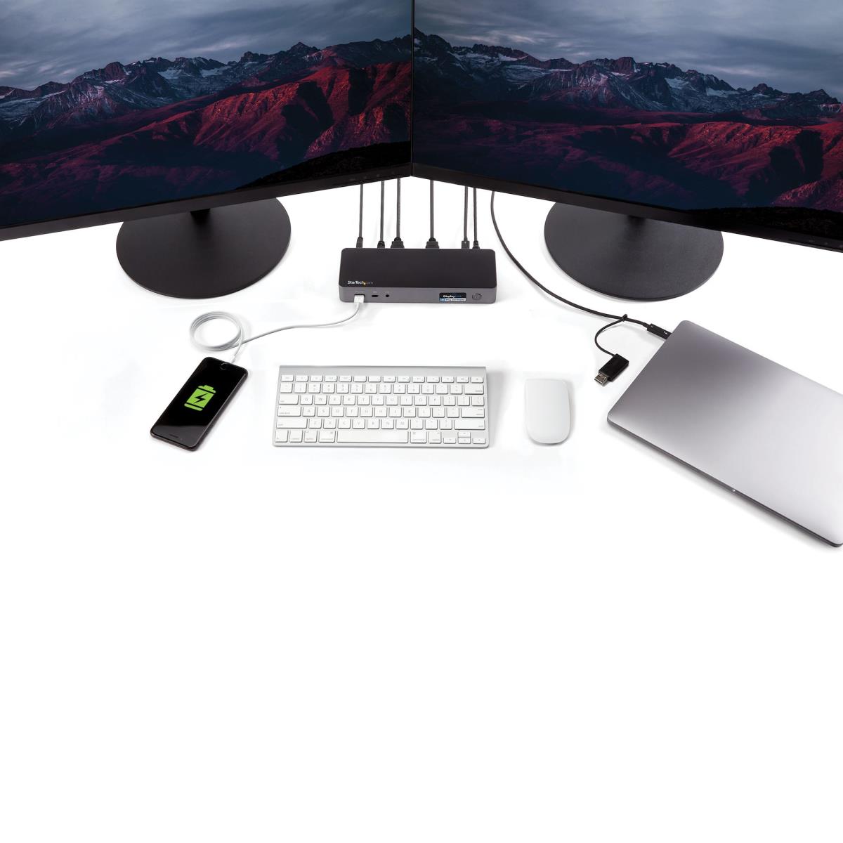 USB-C & USB-A Dock, Hybrid Universal Laptop Docking Station with Dual Monitor Display 4K 60Hz HDMI & DisplayPort, 60W Power Delivery, Gigabit Ethernet, Windows, Mac Chrome - 4K USB Type-C Dock (DK30C2DPPDUE) - Docking station - USB-C - 2 x HDMI, 2 x DP - thumbnail