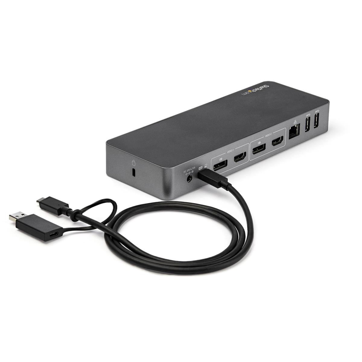 USB-C & USB-A Dock, Hybrid Universal Laptop Docking Station with Dual Monitor Display 4K 60Hz HDMI & DisplayPort, 60W Power Delivery, Gigabit Ethernet, Windows, Mac Chrome - 4K USB Type-C Dock (DK30C2DPPDUE) - Docking station - USB-C - 2 x HDMI, 2 x DP - thumbnail