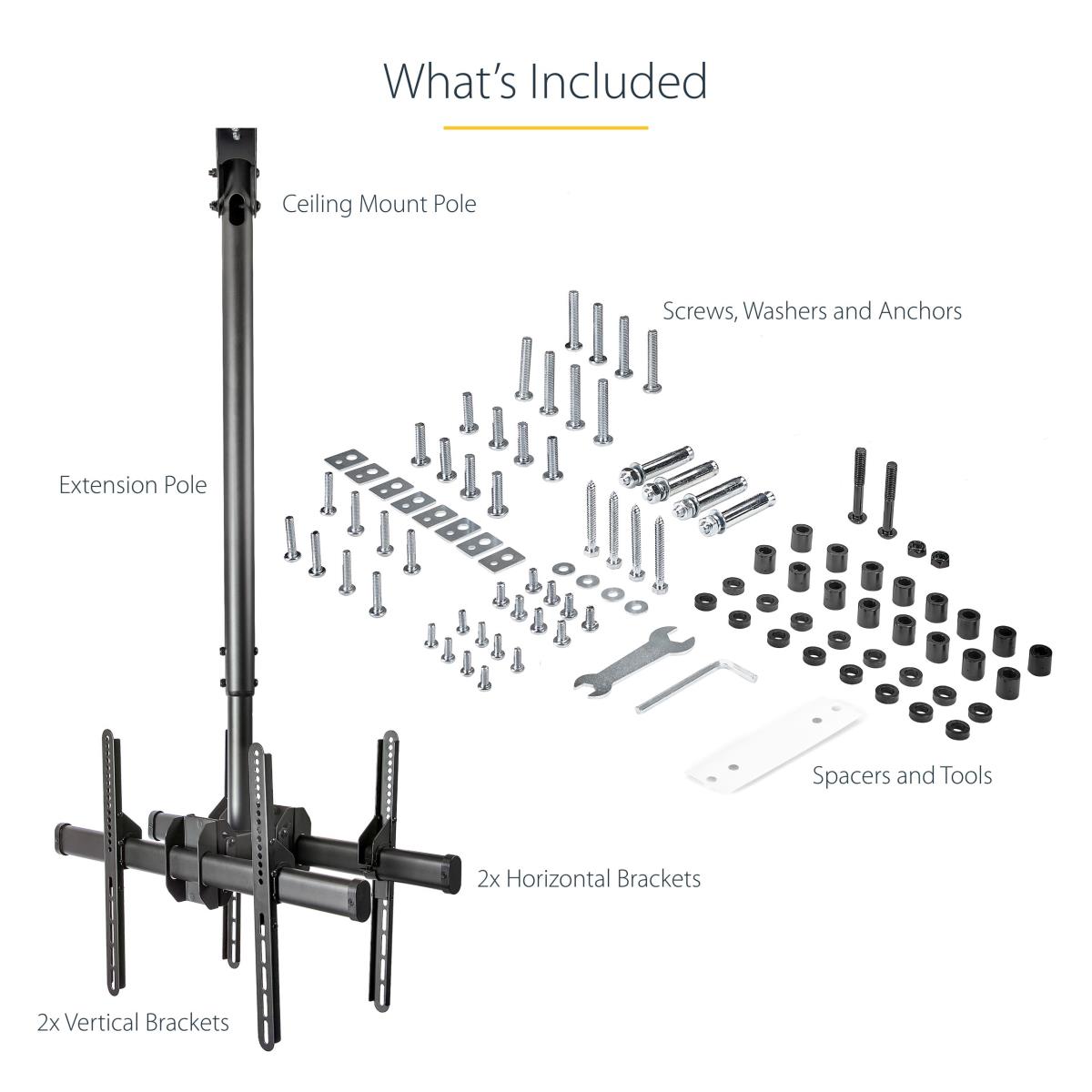 DUAL TV CEILING MOUNT HANGING thumbnail