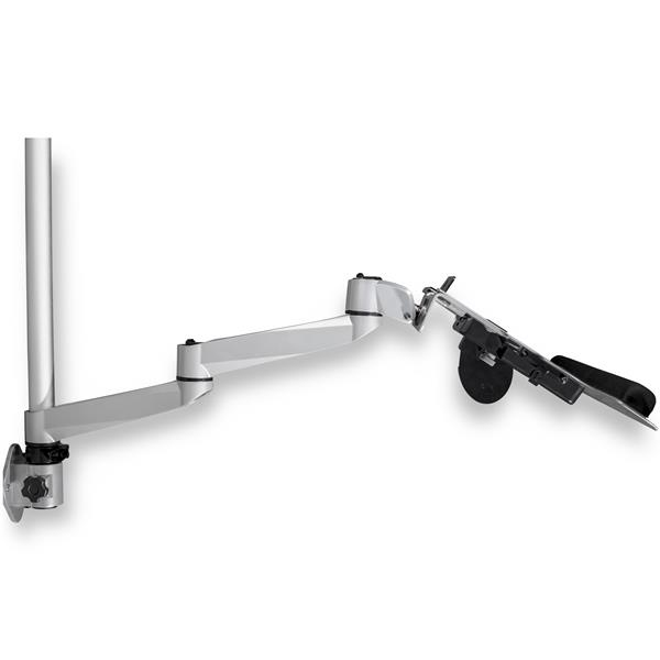Wall Mount Workstation, Articulating Standing Desk w/ Ergonomic Height Adjustable Monitor Arm & Padded Keyboard Tray, 34