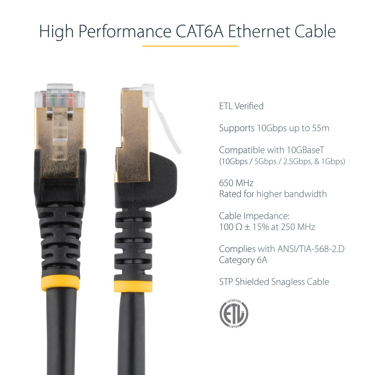 7 M CAT6A ETHERNET CABLE - STP BLACK thumbnail