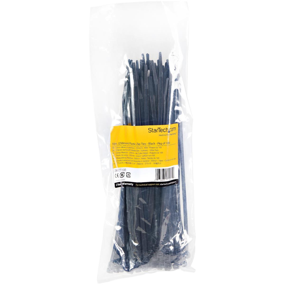 100 PACK 10 CABLE TIES -BLACK thumbnail