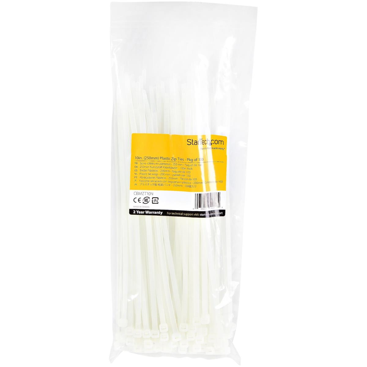 100 PACK 10 CABLE TIES -WHITE thumbnail