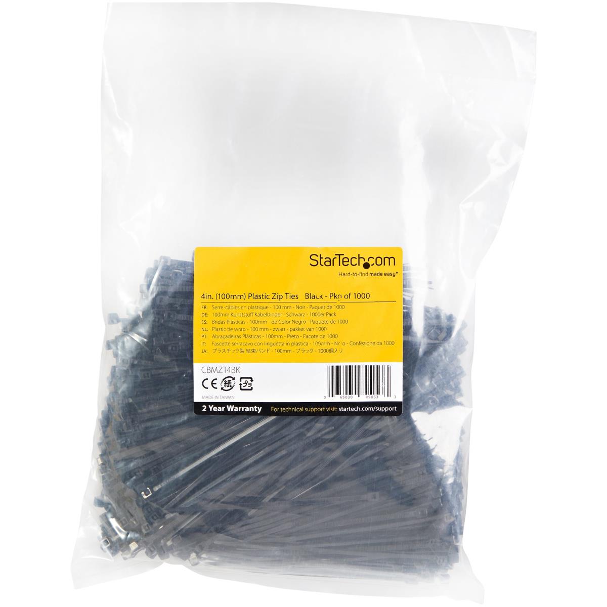 1000 PACK 4 CABLE TIES -BLACK thumbnail