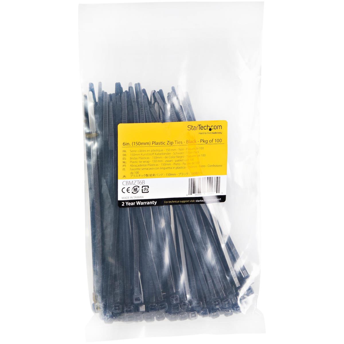 100 PACK 6 CABLE TIES -BLACK thumbnail