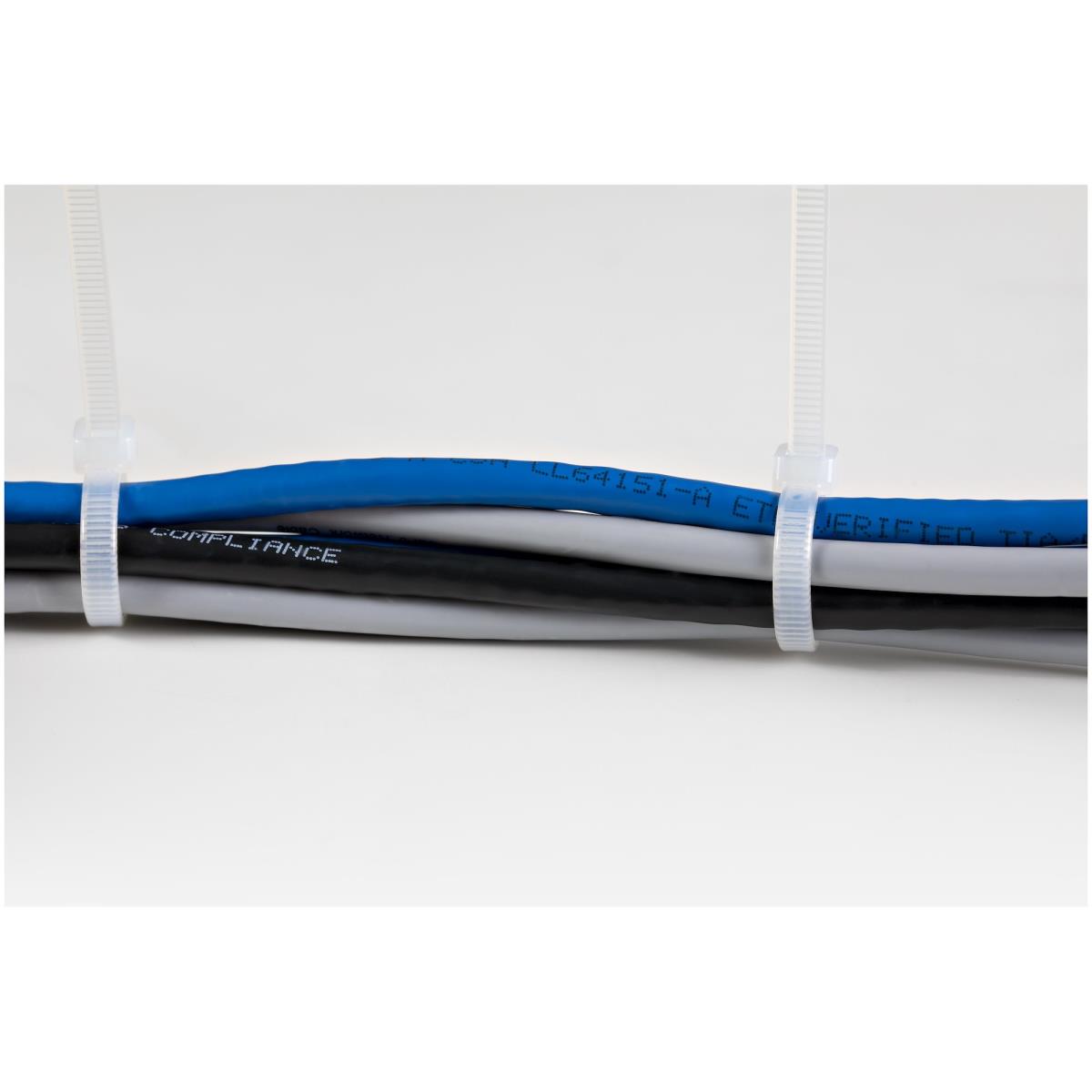 100 PACK 8 CABLE TIES -WHITE thumbnail