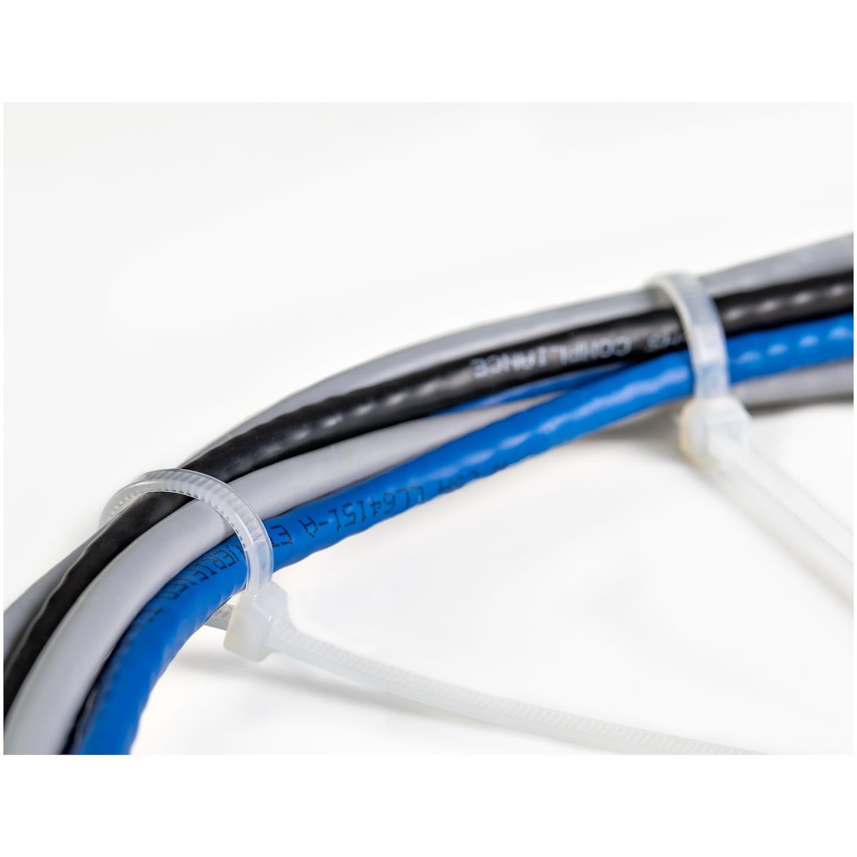 100 PACK 8 CABLE TIES -WHITE thumbnail