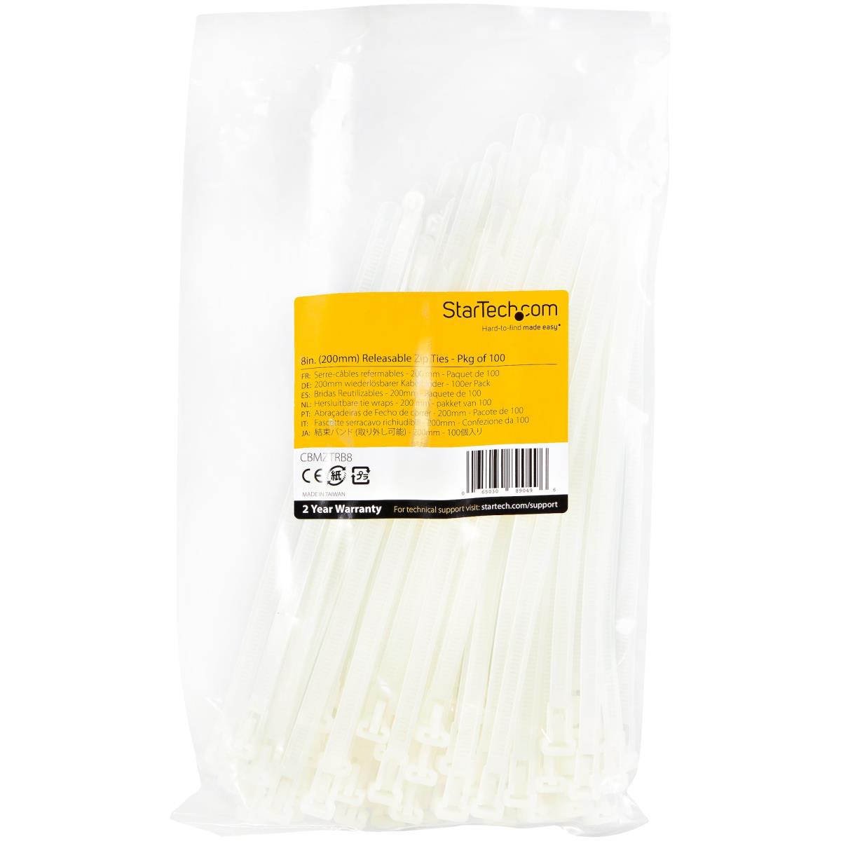 100 PACK OF RESEALABLE ZIP TIES thumbnail