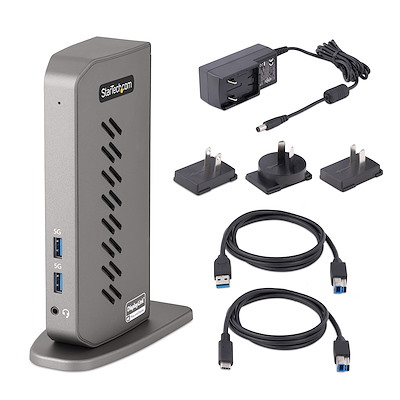 USB-C USB-A Dock, Hybrid Universal USB 3.0 Docking Station for USB-C or USB-A Laptop, Dual Monitor 4K 60Hz HDMI/DisplayPort, 6x USB-A Hub, Gigabit Ethernet, USB 3.1/3.2 Gen 1 - Dual 4K USB-C Dock (DK30A2DHUUE) - Docking station - USB - 2 x HDMI, 2 x DP - thumbnail