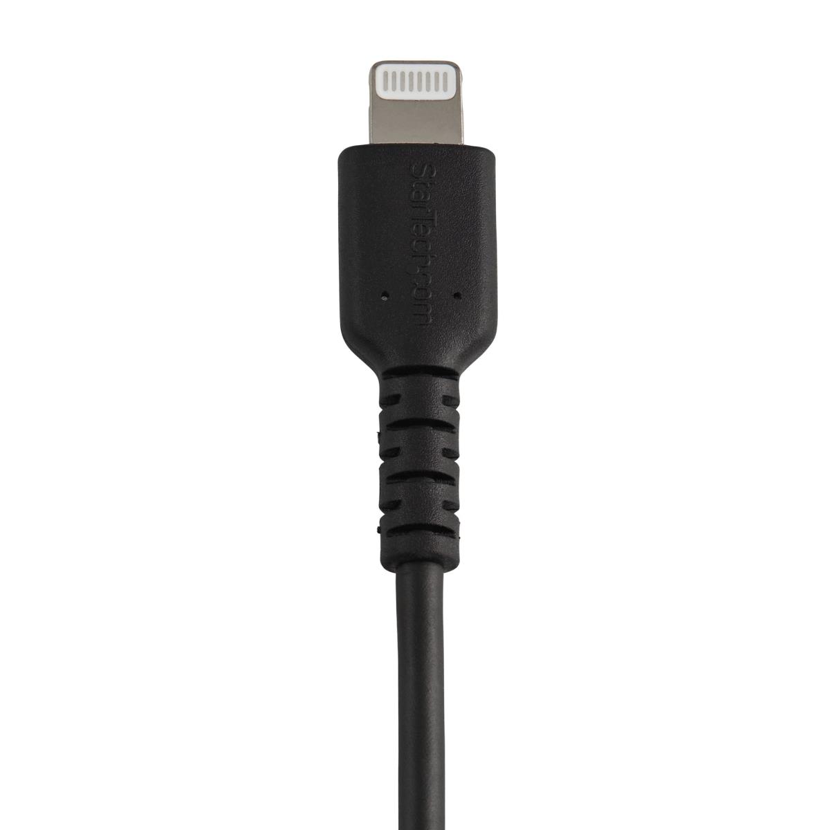 15cm(6 in) Durable Black USB-A to Lightning Cable, Heavy Duty Rugged Aramid Fiber USB Type A to Lightning Charger/Sync Power Cord, Apple MFi Certified iPad/iPhone 12 Pro Max - iPhone 7/8/11/11 Pro (RUSBLTMM15CMB) - Lightning cable - USB male to Lightning thumbnail