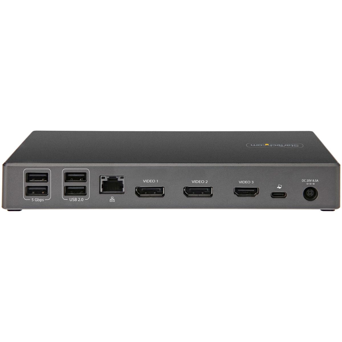 USB C Dock - Triple 4K Monitor USB Type-C Docking Station - 100W Power Delivery - DP 1.4 Alt Mode & DSC, 2x DisplayPort 1.4/HDMI 2.0 - 6xUSB (2x 10Gbps) - Windows/Chrome - Docking station - USB-C - HDMI, 2 x DP - 1GbE - 100 Watt - United Kingdom, Europe thumbnail