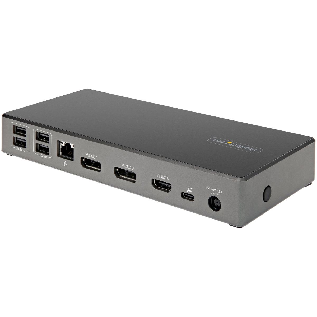 USB C Dock - Triple 4K Monitor USB Type-C Docking Station - 100W Power Delivery - DP 1.4 Alt Mode & DSC, 2x DisplayPort 1.4/HDMI 2.0 - 6xUSB (2x 10Gbps) - Windows/Chrome - Docking station - USB-C - HDMI, 2 x DP - 1GbE - 100 Watt - United Kingdom, Europe thumbnail