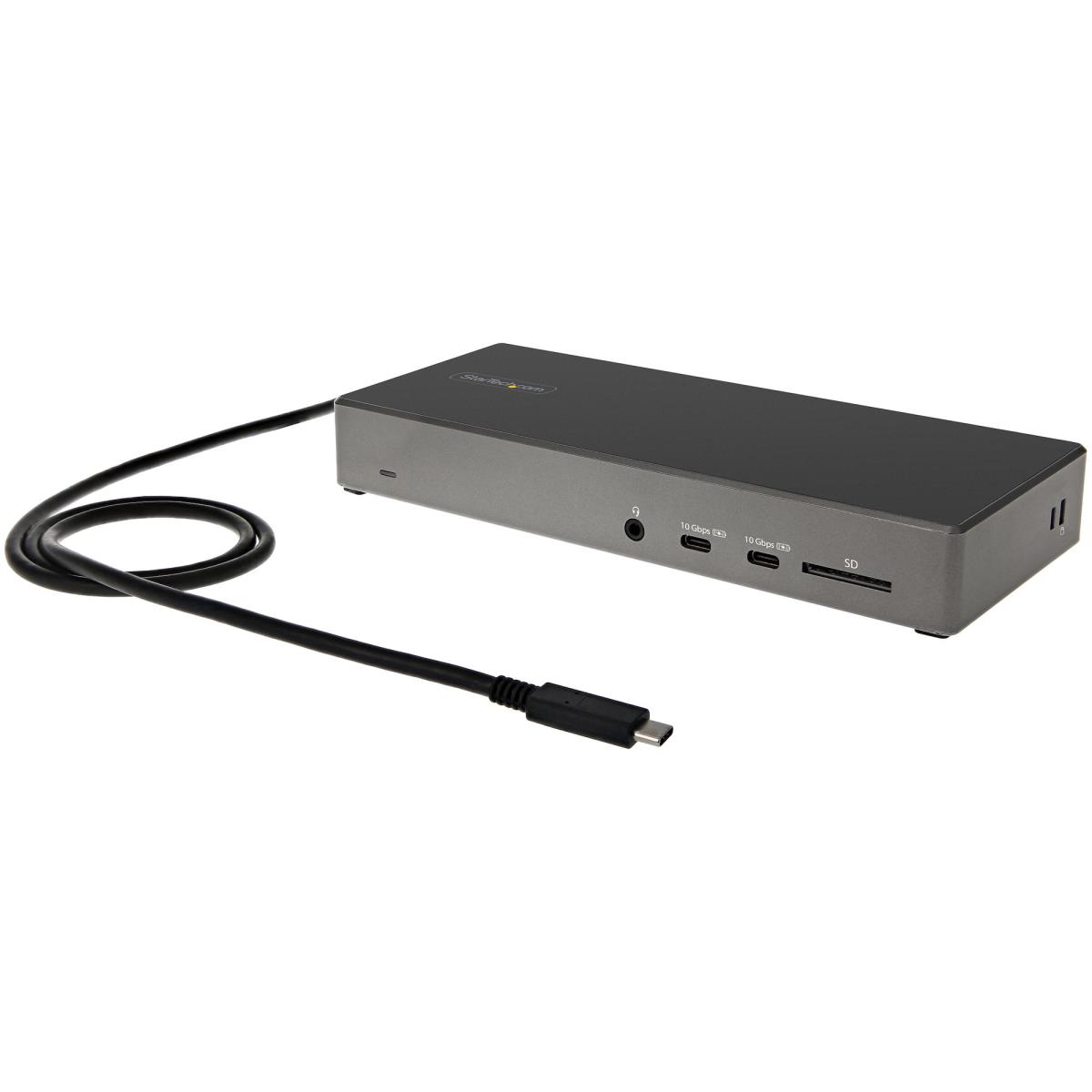 USB C Dock - Triple 4K Monitor USB Type-C Docking Station - 100W Power Delivery - DP 1.4 Alt Mode & DSC, 2x DisplayPort 1.4/HDMI 2.0 - 6xUSB (2x 10Gbps) - Windows/Chrome - Docking station - USB-C - HDMI, 2 x DP - 1GbE - 100 Watt - United Kingdom, Europe thumbnail