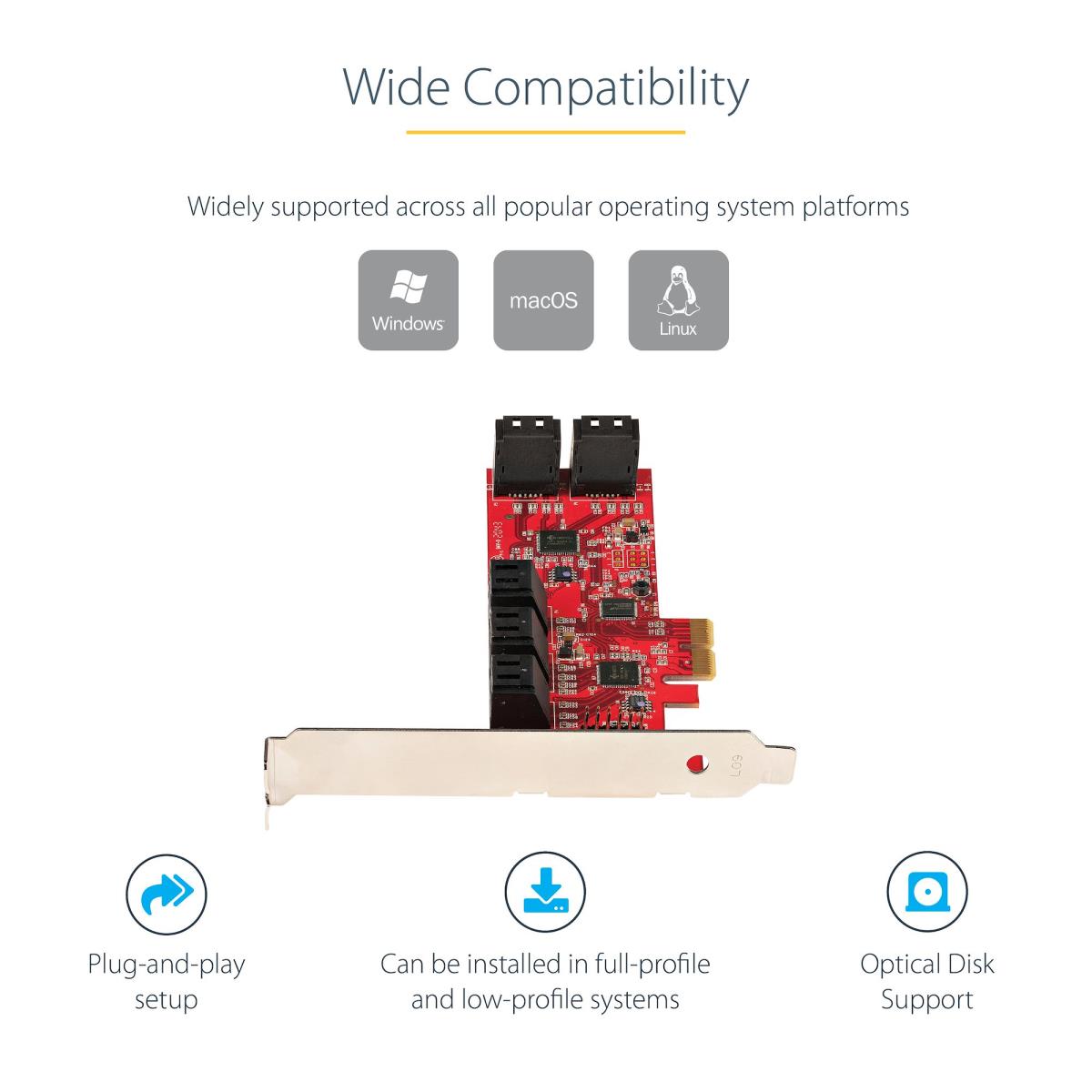 SATA PCIE CARD - 10 PORT 6GBPS thumbnail
