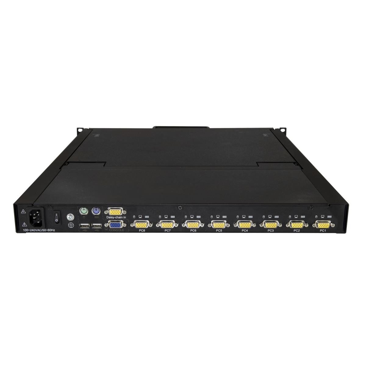 8 Port Rackmount KVM Console with 6ft Cables, Integrated KVM Switch with 19