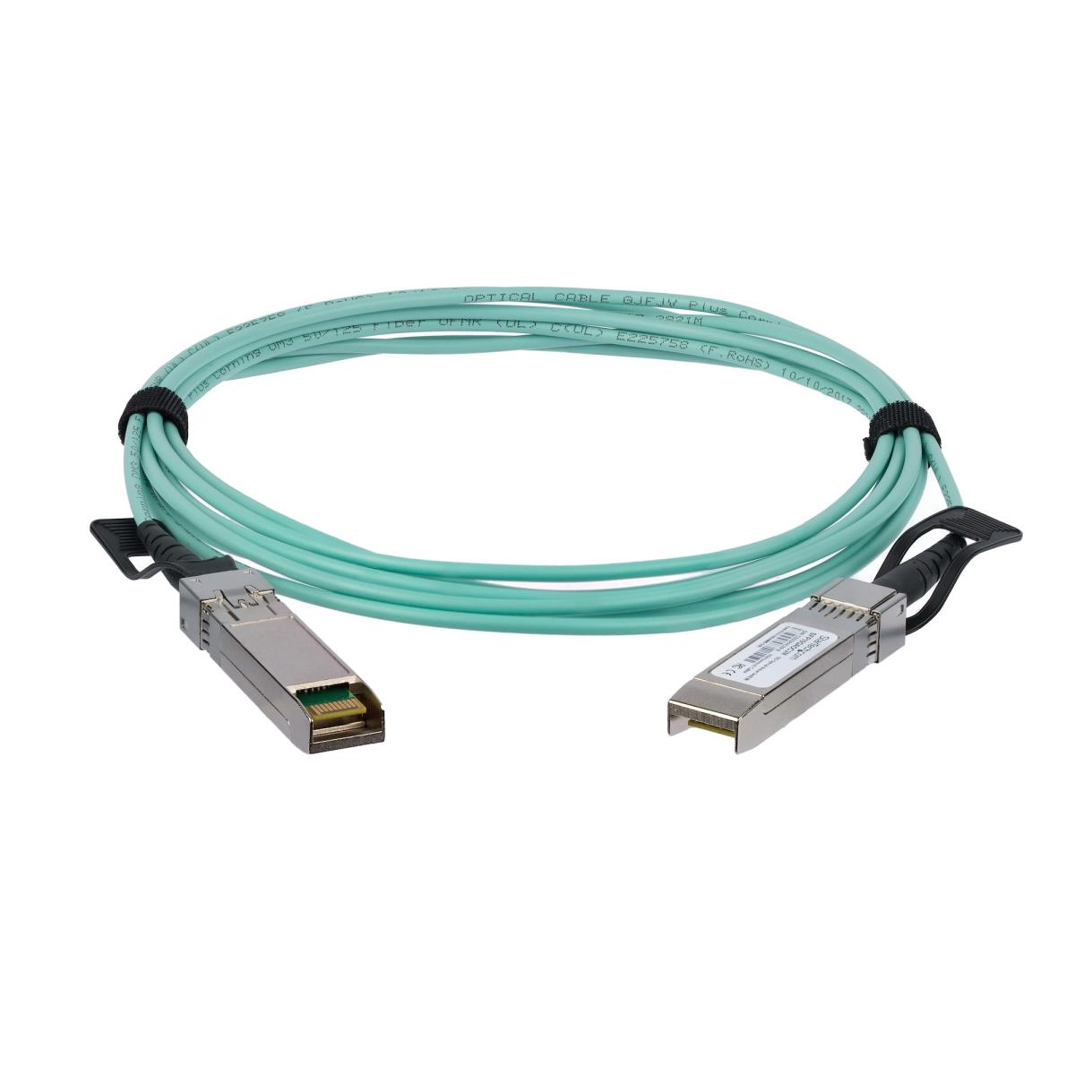 Cisco SFP-10G-AOC3M Compatible 3m/9.84ft 10G SFP+ to SFP+ Active Optical Fiber, 10Gbps SFP Plus/Mini GBIC/Transceiver Module Cable, Cisco Firepower ASR1000, 10GE SFP+ Cable - Lifetime Warranty (SFP10GAOC3M) - 10GBase direct attach cable - SFP+ latched to thumbnail