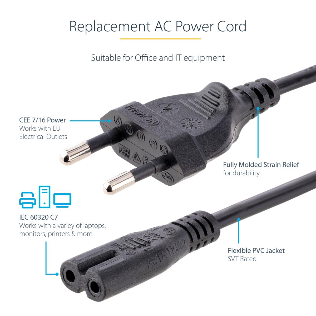 LAPTOP POWER CORD - 2M (6FT) - thumbnail