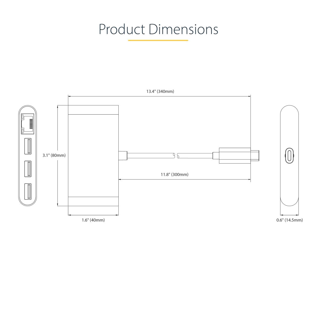 3 PORT USB C HUB WITH ETHERNET thumbnail