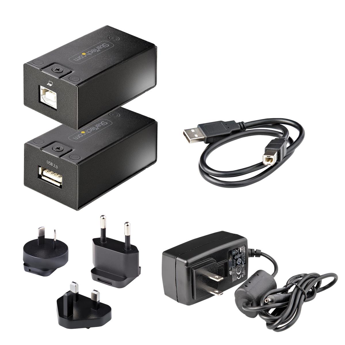 USB 2.0 Extender over Cat5e/Cat6 Cable (RJ45), 492ft/150m USB Over Ethernet Extender/Adapter Kit - Externally Powered USB Extender, USB to Ethernet Converter, 480 Mbps, Rugged Metal Housing (C15012-USB-EXTENDER) - USB extender - USB 2.0 - over CAT 5e/6 - thumbnail