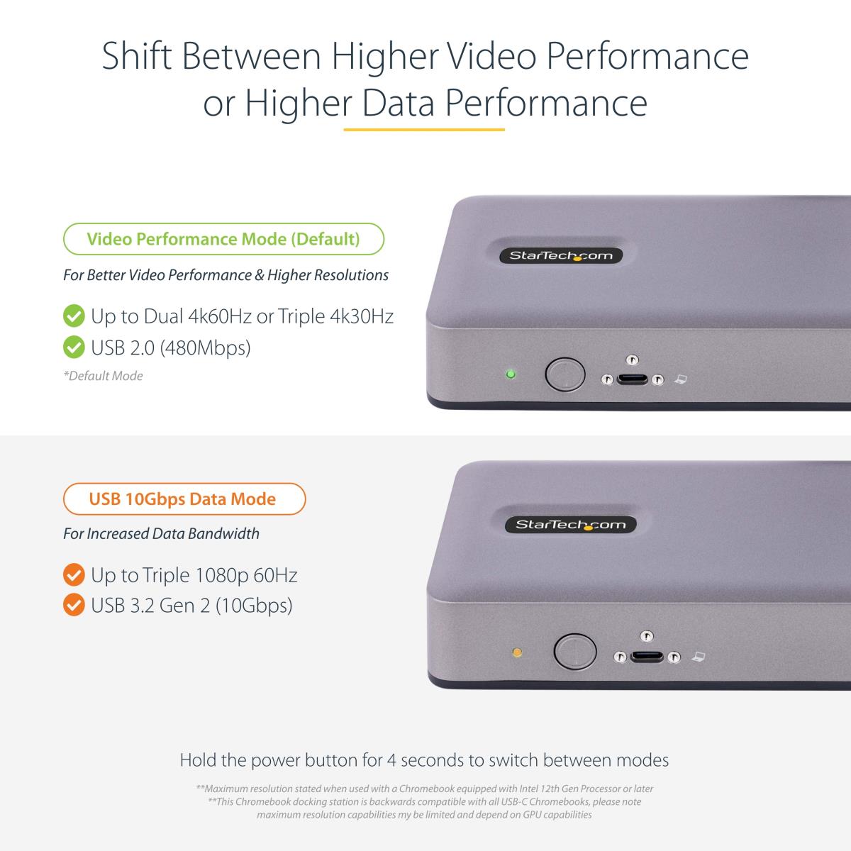 USB-C Docking Station - Multi Monitor HDMI/DP/DP Alt Mode USB-C Dock - 3x 4K30 / 2x 4K60 - 7-Port USB Hub - 60W Power Delivery - GbE - 3.5mm Audio - Works With Chromebook certified - Docking station - USB-C / Thunderbolt 3 / Thunderbolt 4 - 2 x HDMI, 2 x thumbnail