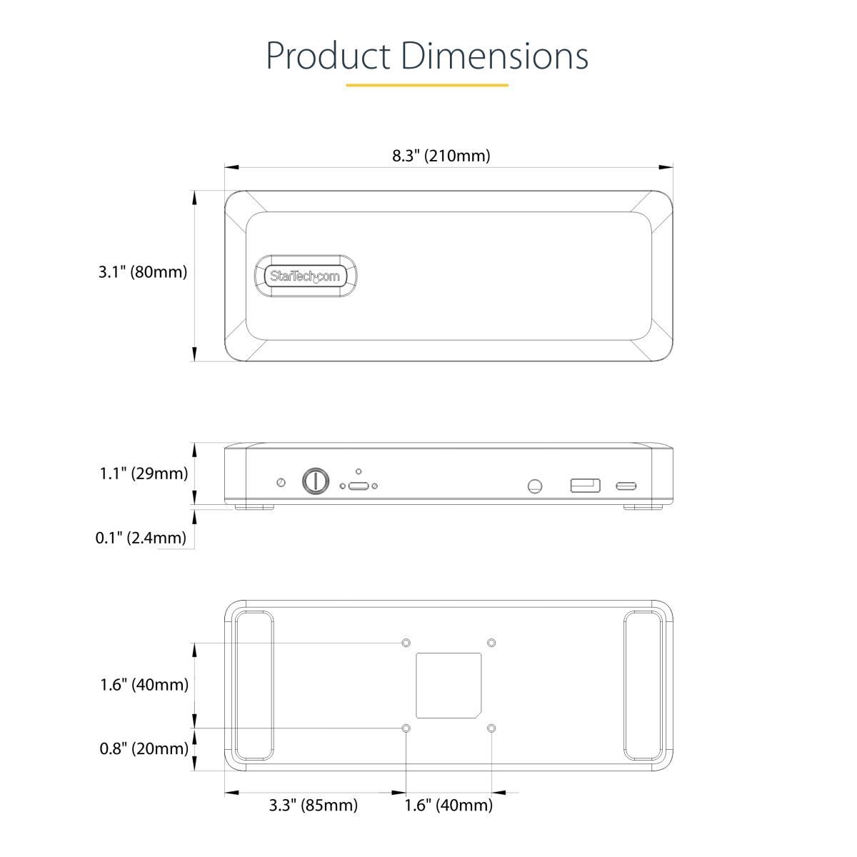 USB-C Docking Station - Multi Monitor HDMI/DP/DP Alt Mode USB-C Dock - 3x 4K30 / 2x 4K60 - 7-Port USB Hub - 60W Power Delivery - GbE - 3.5mm Audio - Works With Chromebook certified - Docking station - USB-C / Thunderbolt 3 / Thunderbolt 4 - 2 x HDMI, 2 x thumbnail