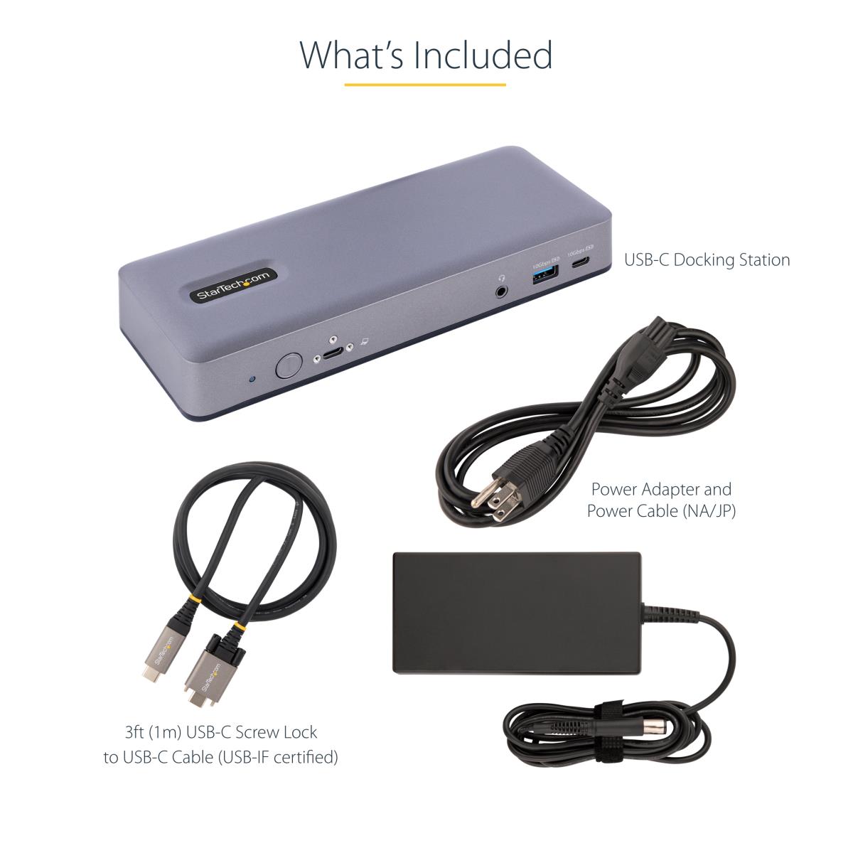 USB-C Docking Station - Multi Monitor HDMI/DP/DP Alt Mode USB-C Dock - 3x 4K30 / 2x 4K60 - 7-Port USB Hub - 60W Power Delivery - GbE - 3.5mm Audio - Works With Chromebook certified - Docking station - USB-C / Thunderbolt 3 / Thunderbolt 4 - 2 x HDMI, 2 x thumbnail
