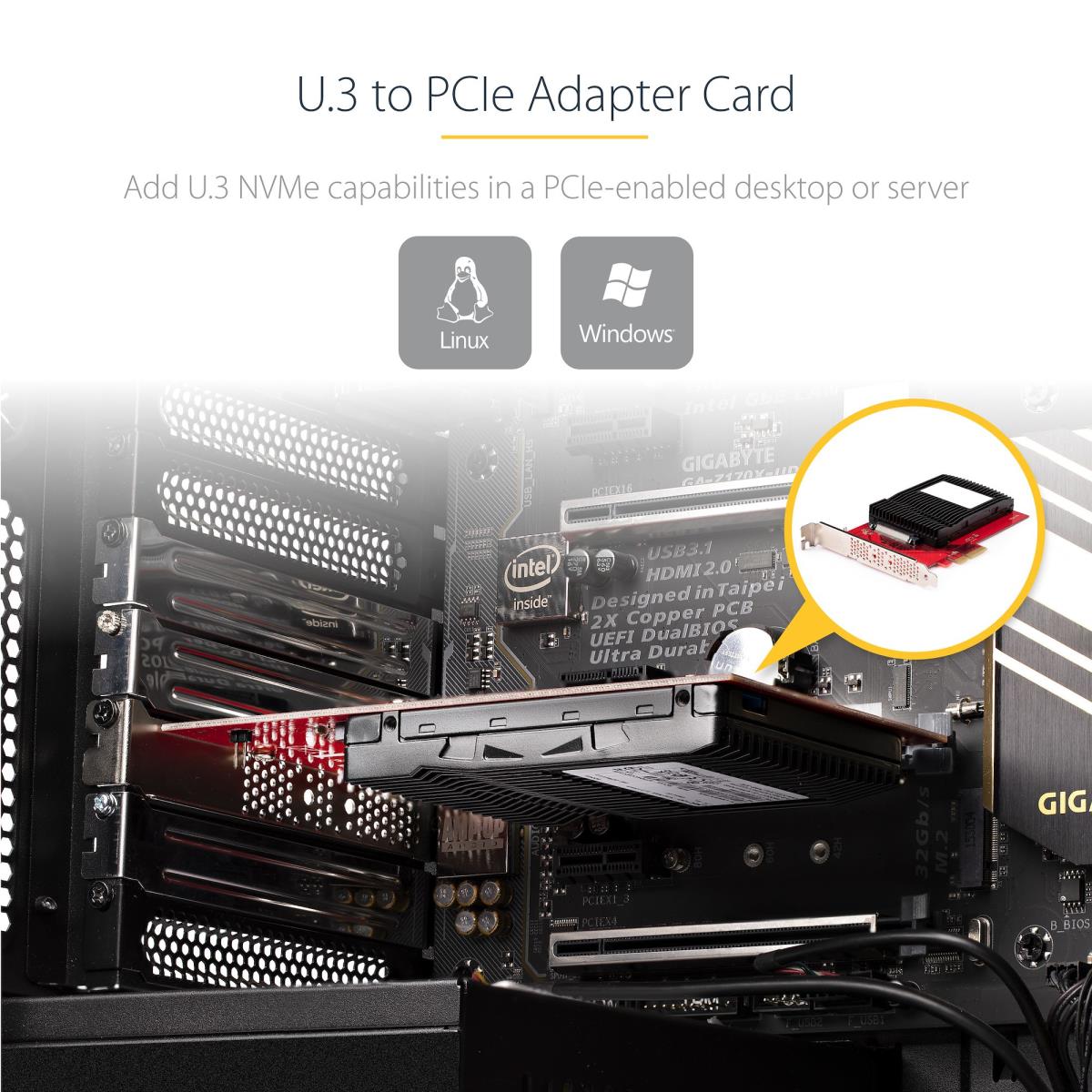 U.3 TO PCIE ADAPTER CARD - thumbnail