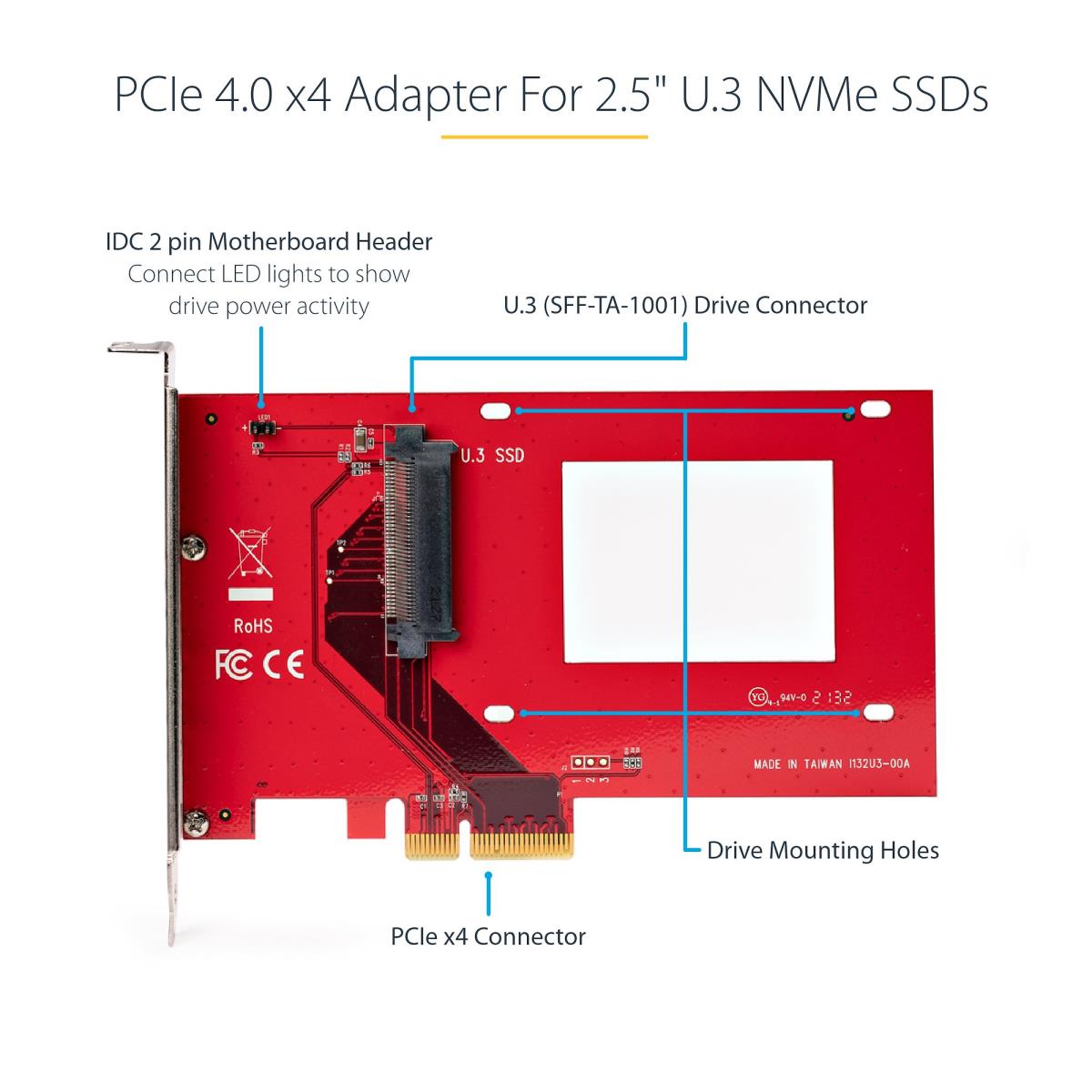 U.3 TO PCIE ADAPTER CARD - thumbnail