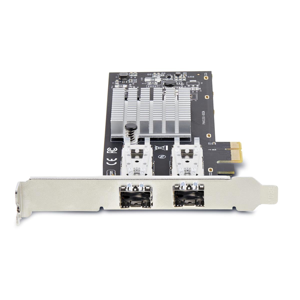 2-Port GbE SFP Network Card, PCIe 2.0 x1, Intel I350-AM2 2x 1GbE Controller, 1000BASE Copper/Fiber Optic, Dual-Port Gigabit Ethernet NIC, Desktop/Server Backplanes - Windows and Linux Compatible (P021GI-NETWORK-CARD) - Network adapter - PCIe 2.0 - Gigabit thumbnail