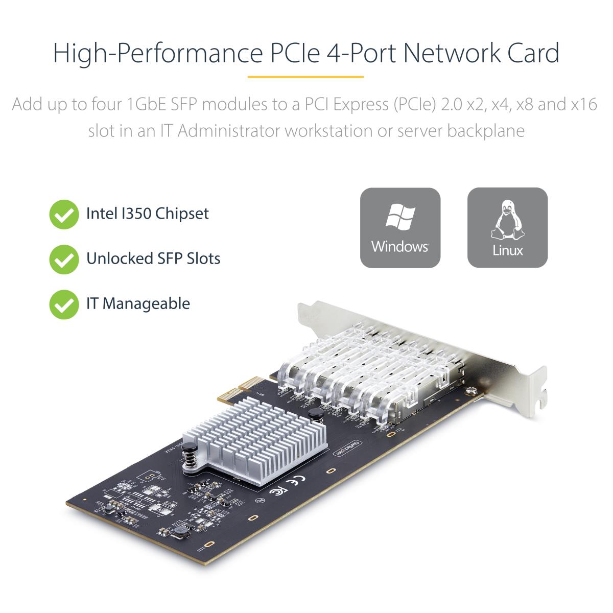4-PORT GBE SFP NETWORK CARD - thumbnail