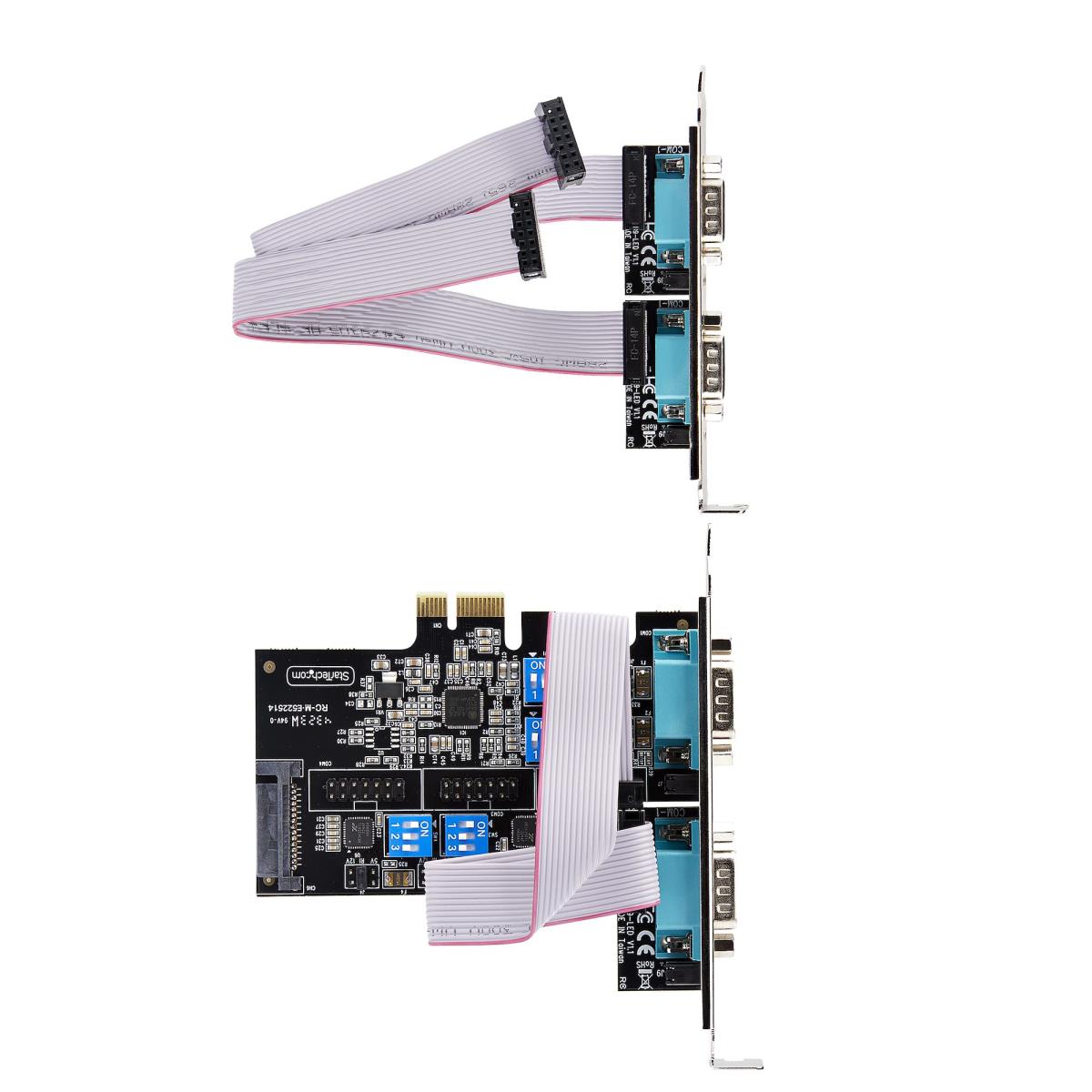 .com 4-Port Serial PCIe Card  Quad-Port PCI Express to RS232/RS422/RS485 (DB9) Serial Card  Low-Profile Bracket Incl.  16C1050 UART  Windows/Linux  TAA Compliant - Level-4 ESD Protection thumbnail