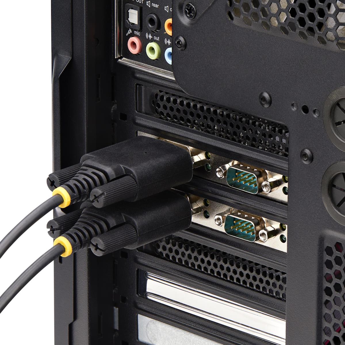 .com 4-Port Serial PCIe Card  Quad-Port PCI Express to RS232/RS422/RS485 (DB9) Serial Card  Low-Profile Bracket Incl.  16C1050 UART  Windows/Linux  TAA Compliant - Level-4 ESD Protection thumbnail