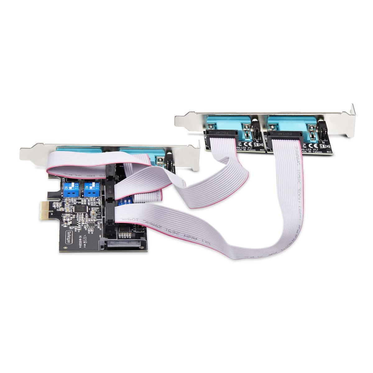 .com 4-Port Serial PCIe Card  Quad-Port PCI Express to RS232/RS422/RS485 (DB9) Serial Card  Low-Profile Bracket Incl.  16C1050 UART  Windows/Linux  TAA Compliant - Level-4 ESD Protection thumbnail
