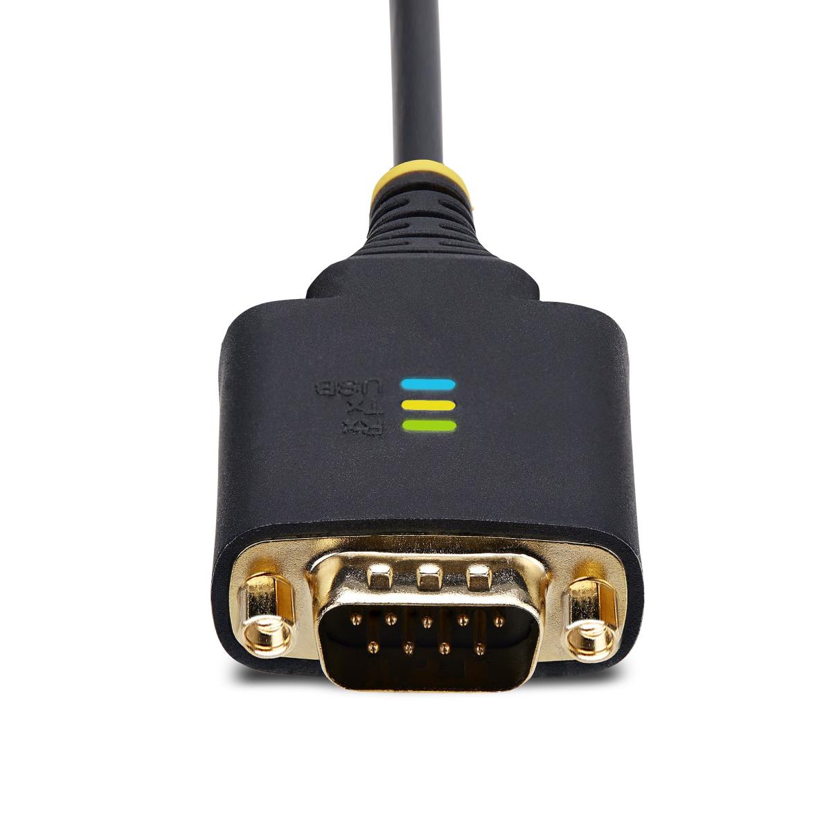 13ft (4m) 2-Port USB to Serial Adapter Cable, Interchangeable DB9 Screws/Nuts, COM Retention, USB-A to DB9 RS232, FTDI, Level-4 ESD Protection, Windows/macOS/ChromeOS/Linux - Rugged TPE Construction (2P6FFC-USB-SERIAL) - USB / serial cable - USB (M) to DB thumbnail