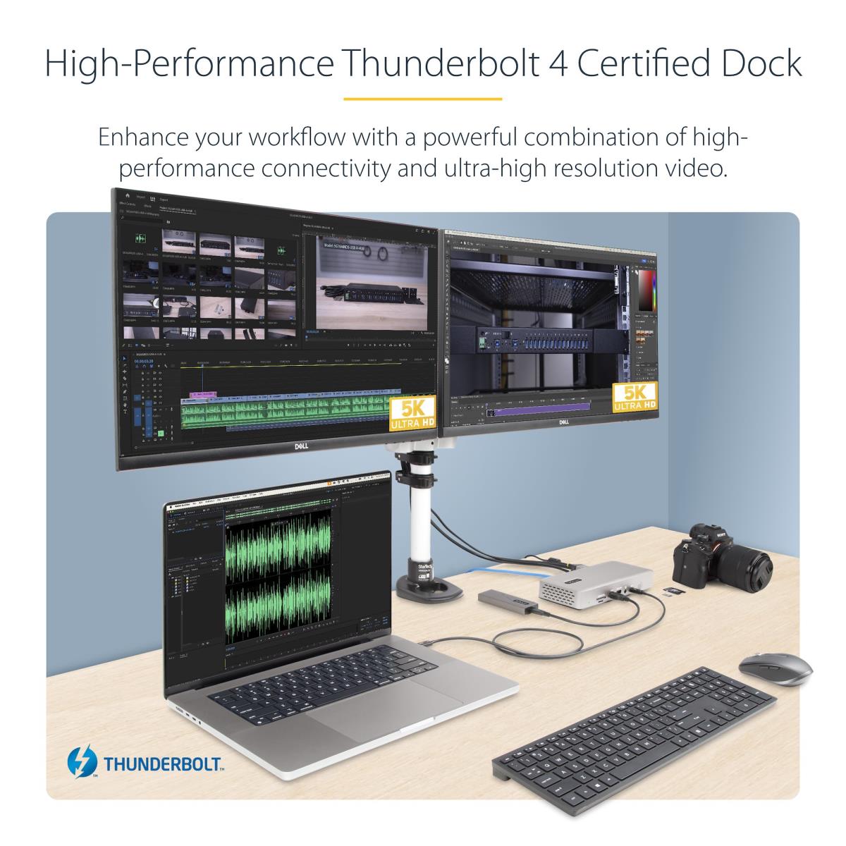 Thunderbolt 4 Multi-Display Docking Station, Quad/Triple/Dual Monitor Dock, 2x HDMI/2x DisplayPort, 7x USB Hub, 2.5 Gigabit Ethernet, 98W Power Delivery, for Windows/MacBook - TB4 Host Cable (132UE-TB4USB4DOCK) - Docking station - Thunderbolt 4 - 2 x HDMI thumbnail