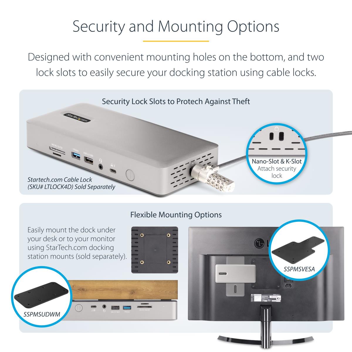 Thunderbolt 4 Multi-Display Docking Station, Quad/Triple/Dual Monitor Dock, 2x HDMI/2x DisplayPort, 7x USB Hub, 2.5 Gigabit Ethernet, 98W Power Delivery, for Windows/MacBook - TB4 Host Cable (132UE-TB4USB4DOCK) - Docking station - Thunderbolt 4 - 2 x HDMI thumbnail