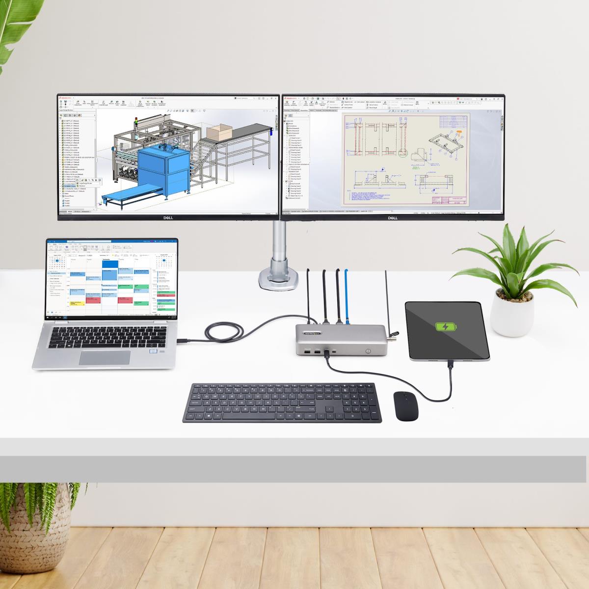 USB4 Docking Station, USB-C 40Gbps, Dual Video HDMI, Up to 2x 4K 60Hz 4:4:4 (RGB) or 2x 4K 120Hz 4:2:2, Multi-Monitor Dock, 6x USB, 2.5GbE, 100W PD - Docking station - USB4 / Thunderbolt 4 - 2 x HDMI - 1GbE, 2.5GbE - 180 Watt thumbnail