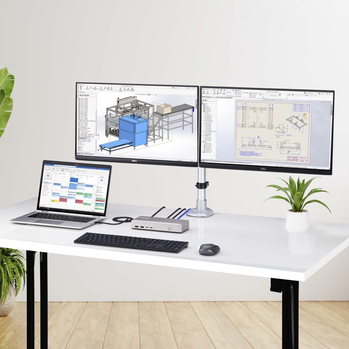 USB4 Docking Station, USB-C 40Gbps, Dual Video HDMI, Up to 2x 4K 60Hz 4:4:4 (RGB) or 2x 4K 120Hz 4:2:2, Multi-Monitor Dock, 6x USB, 2.5GbE, 100W PD - Docking station - USB4 / Thunderbolt 4 - 2 x HDMI - 1GbE, 2.5GbE - 180 Watt thumbnail