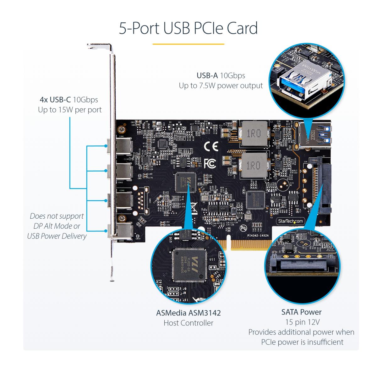 5-PORT USB PCIE CARD 10GBPS - thumbnail
