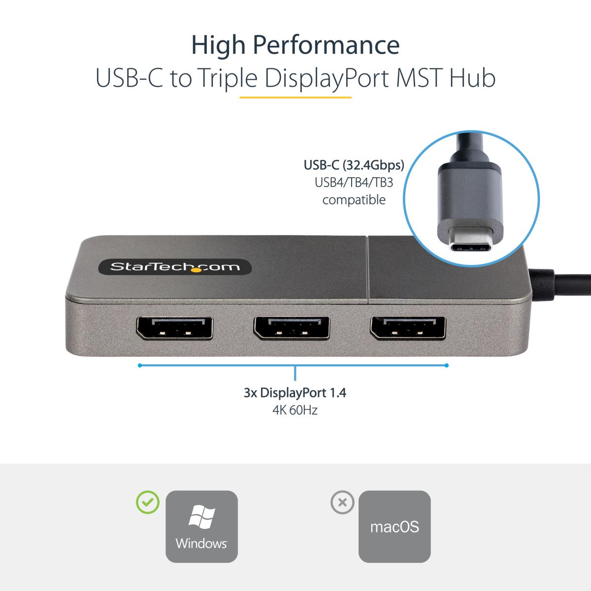 USB-C TO TRIPLE DP MST HUB - thumbnail