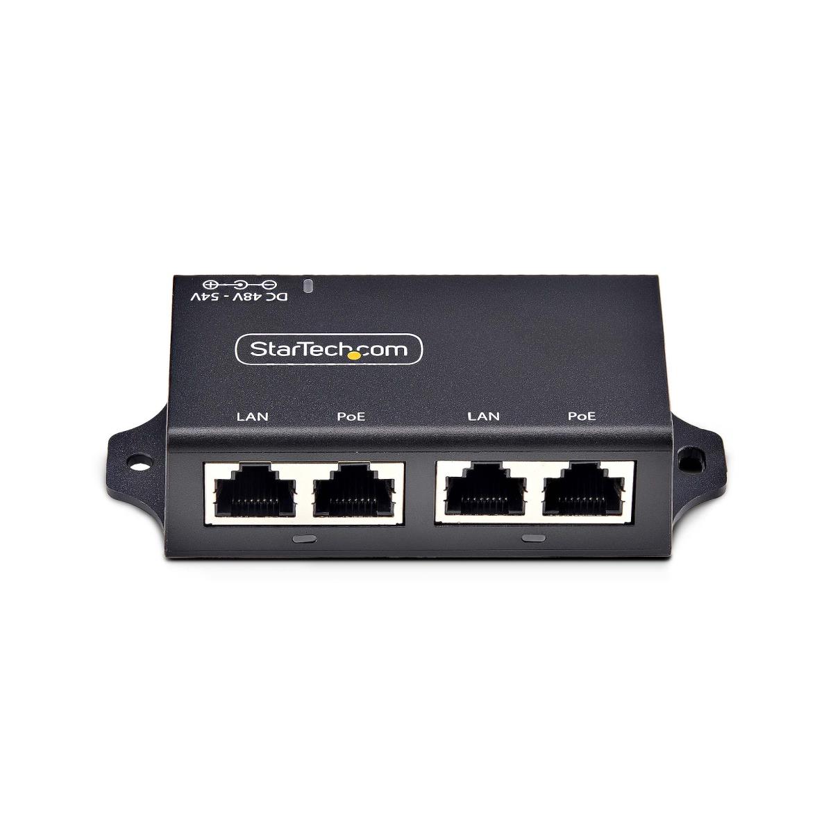 2-Port Gigabit PoE+ Injector, PoE/PoE+ (802.3af/802.3at) 30W - PoE injector - unmanaged inline - DC 48 - 52 V - 30 Watt - output connectors: 2 - United Kingdom, Europe - black thumbnail