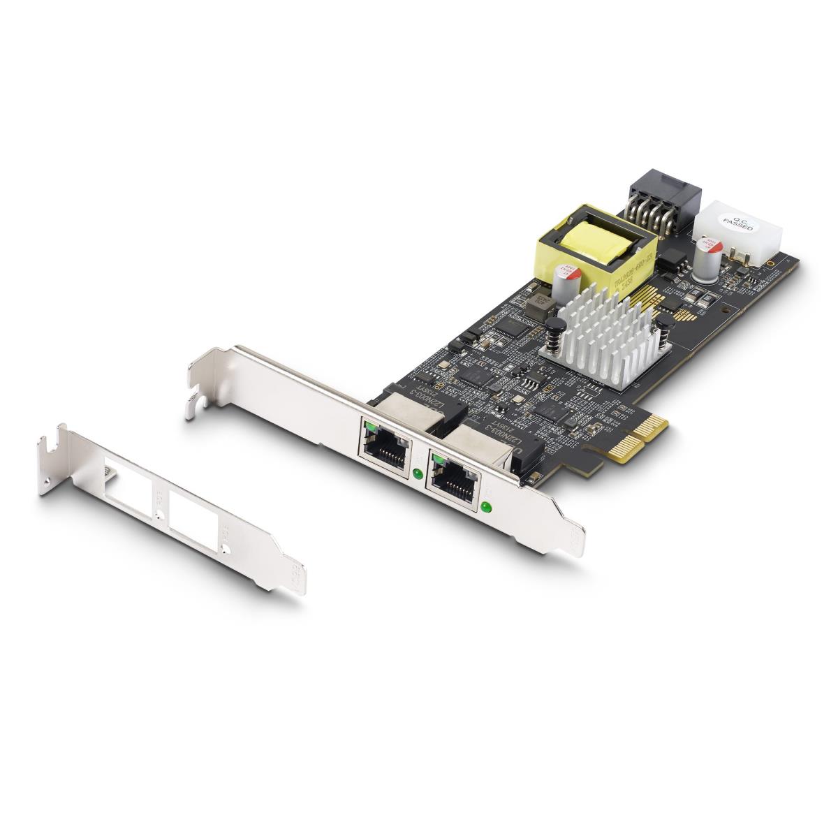 2-Port 2.5Gbps PoE Network Card, Intel I225-V, 802.3af/at - Network adapter - PCIe 2.0 x2 - 10M/100M/1G/2.5 Gigabit Ethernet x 2 - black thumbnail