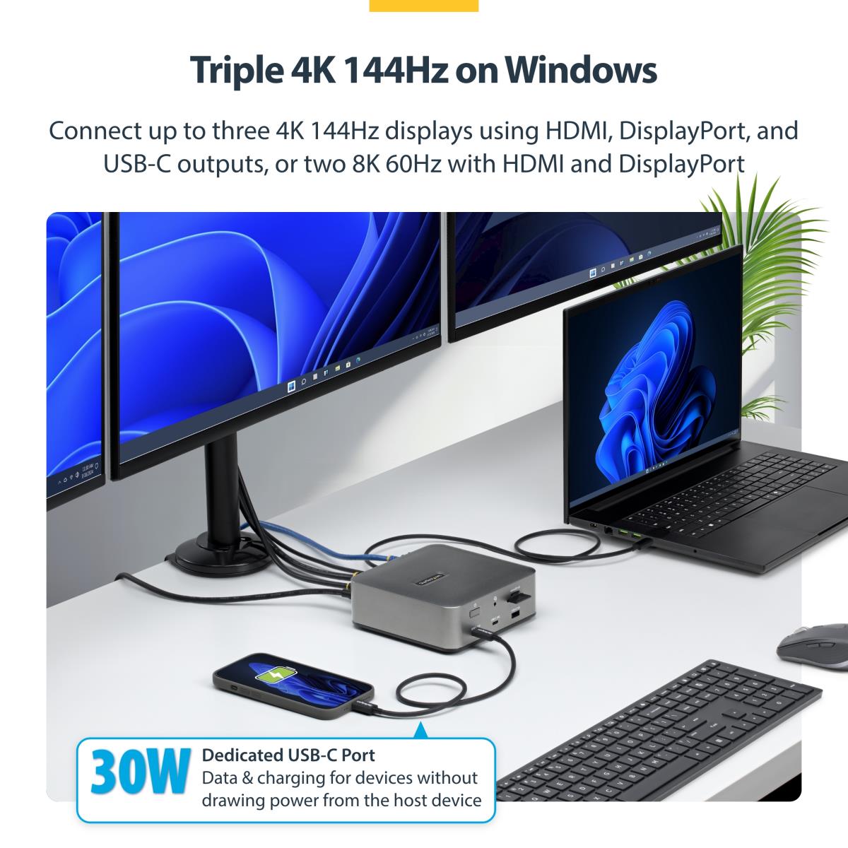 - Docking station - for tablet, laptop - USB-C / USB4 / Thunderbolt 3 / Thunderbolt 4 / Thunderbolt 5 / USB-A - HDMI, DP - 1GbE - 180 Watt - TAA Compliant - United Kingdom, Europe thumbnail