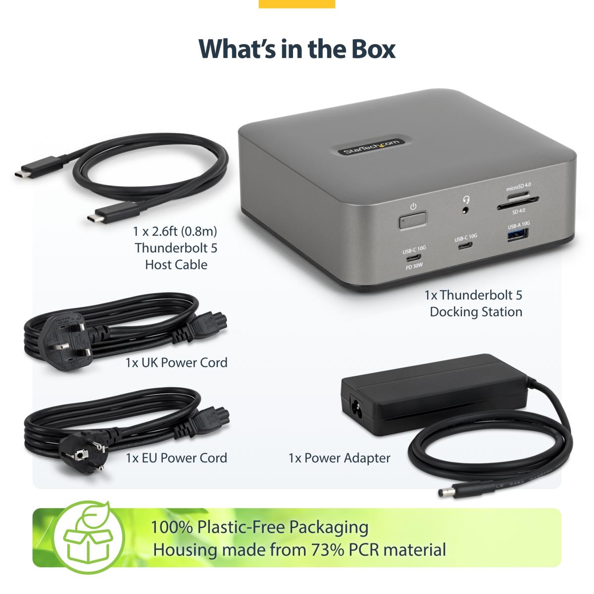 - Docking station - for tablet, laptop - USB-C / USB4 / Thunderbolt 3 / Thunderbolt 4 / Thunderbolt 5 / USB-A - HDMI, DP - 1GbE - 180 Watt - TAA Compliant - United Kingdom, Europe thumbnail