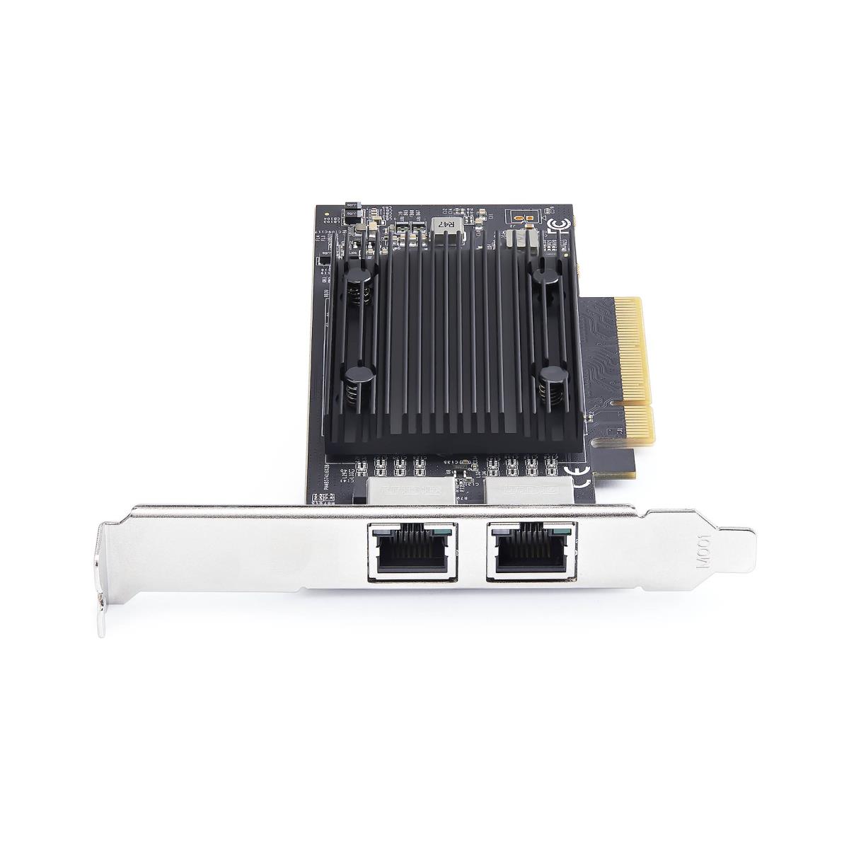 - Network adapter - PCIe 3.0 x8 low profile - Gigabit Ethernet / 10Gb Ethernet x 2 - black - TAA Compliant thumbnail