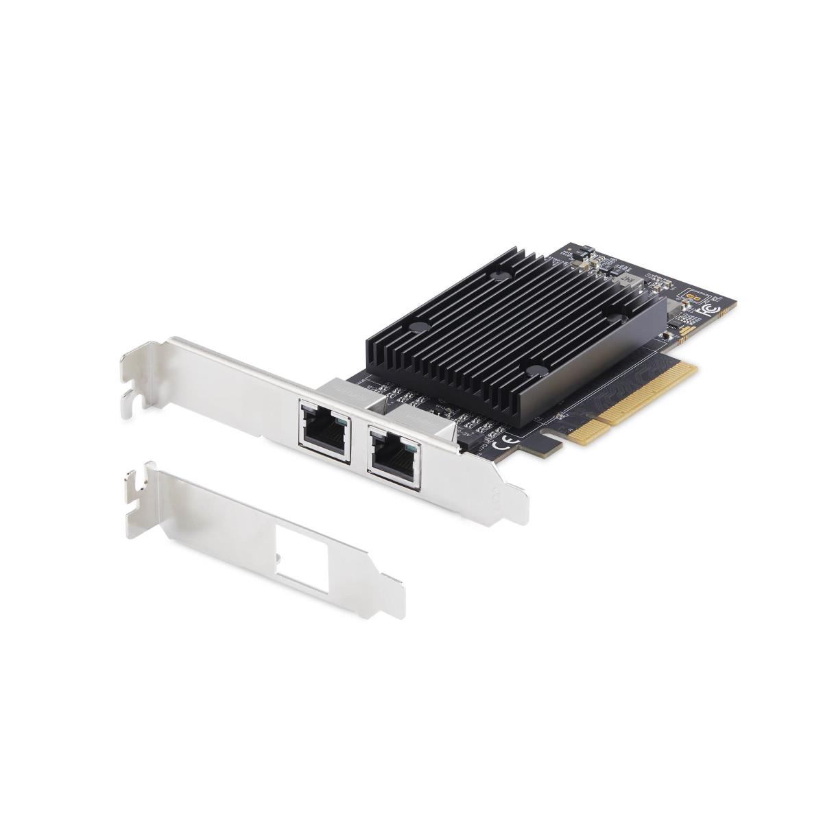 - Network adapter - PCIe 3.0 x8 low profile - Gigabit Ethernet / 10Gb Ethernet x 2 - black - TAA Compliant thumbnail