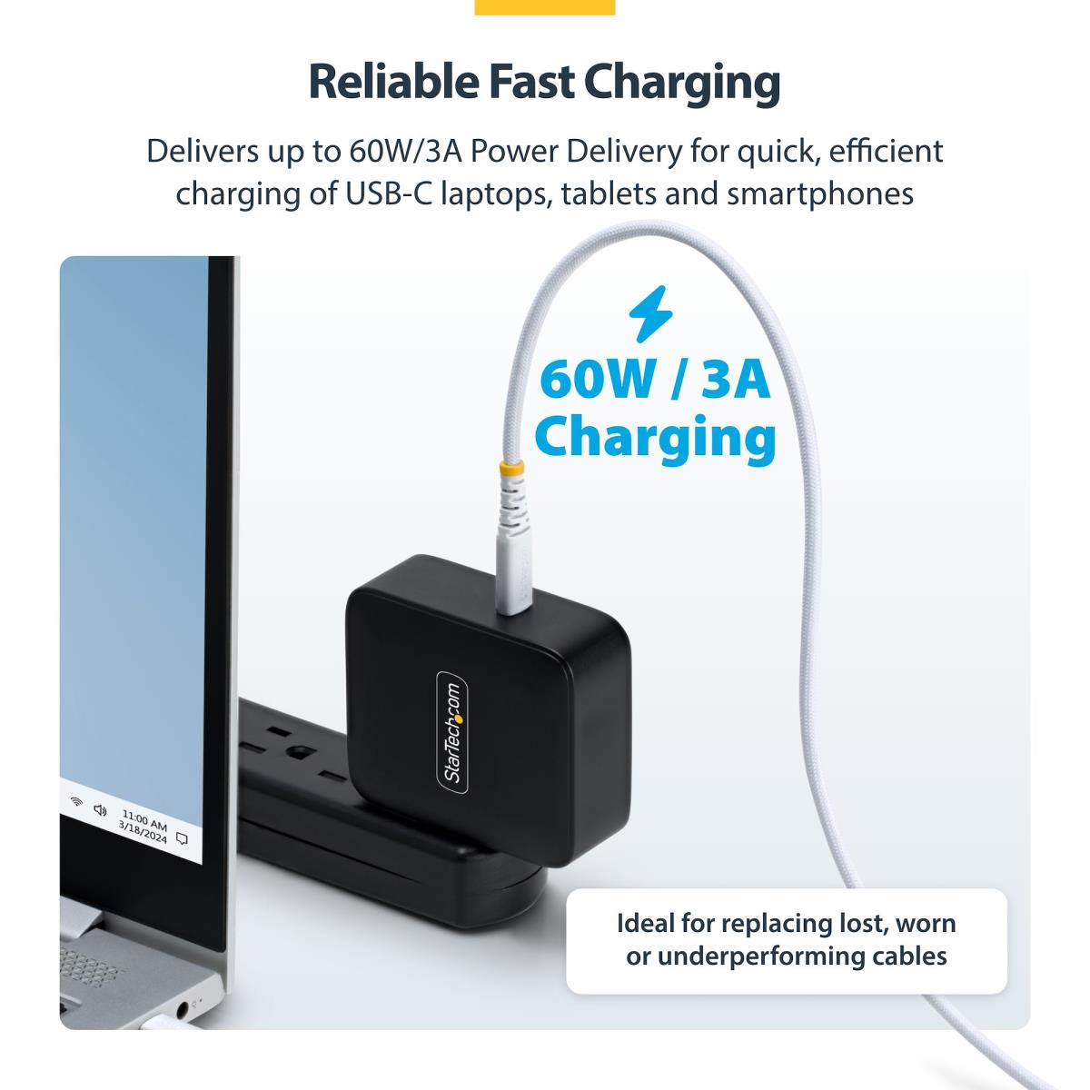 2M WHITE USB-C CHARGING CABLE thumbnail