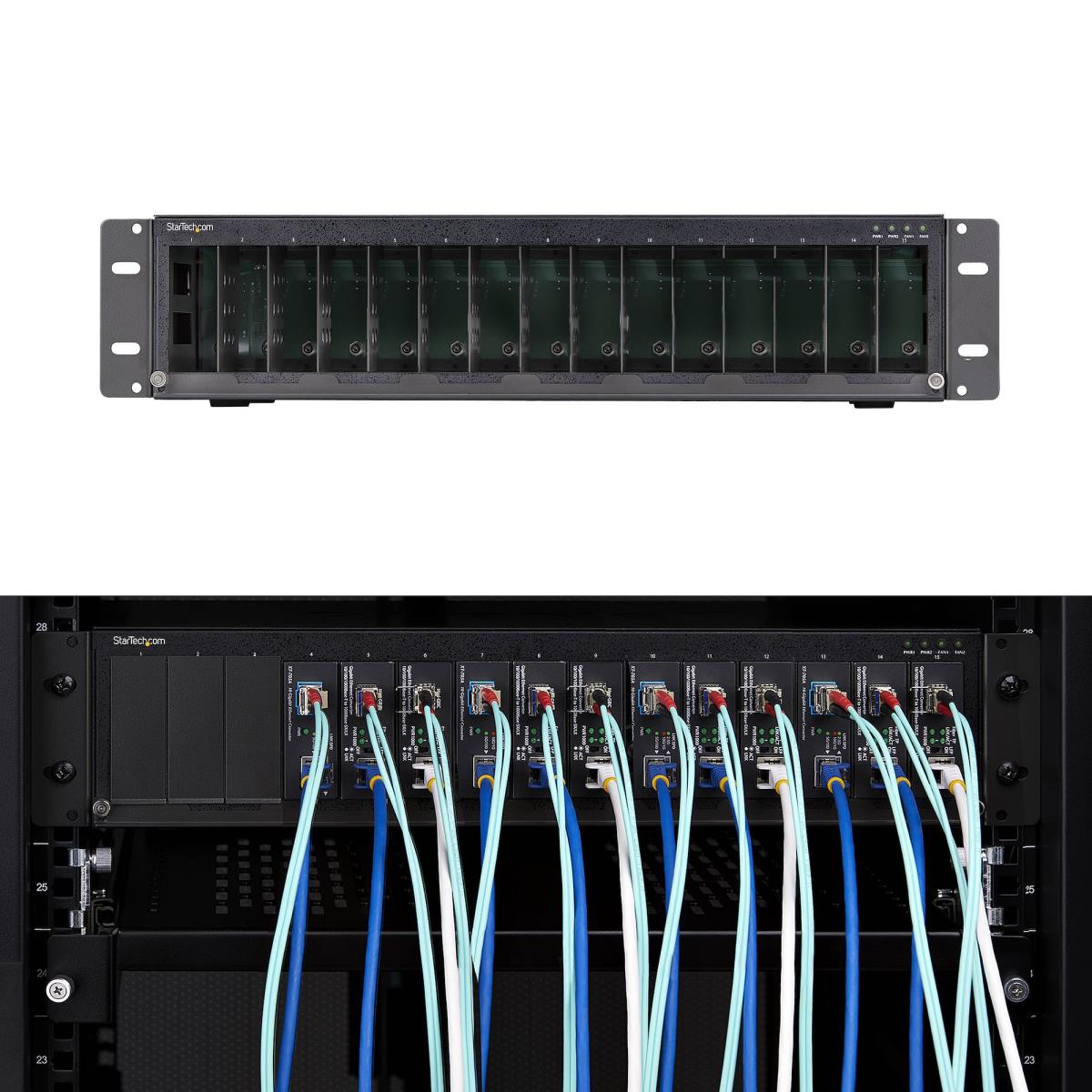 - Modular expansion base - media converter chassis - rack-mountable - TAA Compliant thumbnail