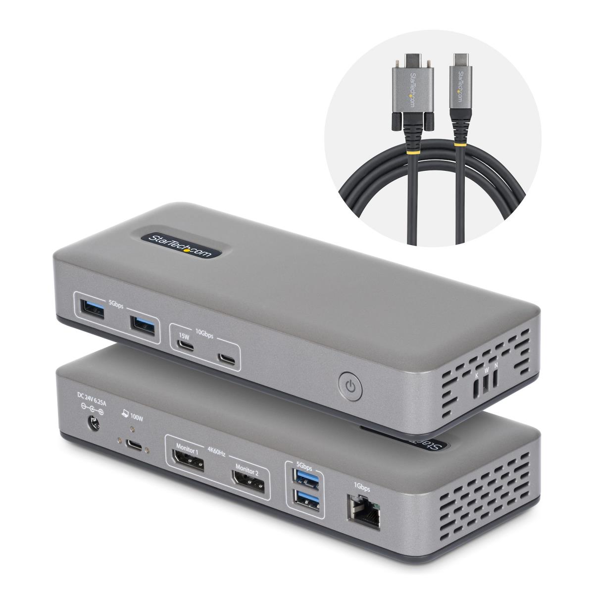 - Docking station - for laptop - USB-C 3.2 Gen 2 - 2 x DP - 1GbE - United Kingdom, Europe thumbnail
